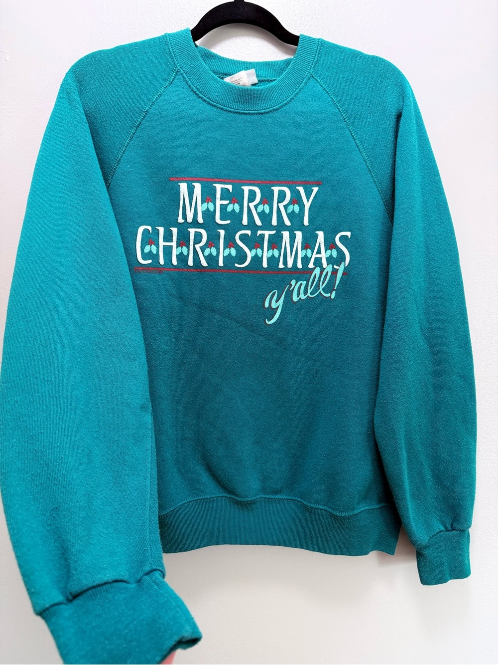 Vintage Teal 'Merry Christmas Y'all' Crewneck Sweater